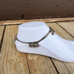 Vintage Silver Tone Ghungroo Bell Anklet 10.25" Payal Indian Tribal Boho Ethnic